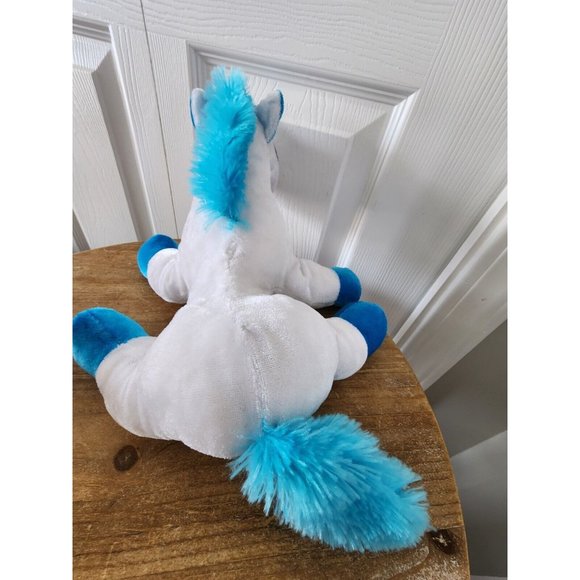 7” Walmart Toy Plush White Unicorn Blue Mane & Tail Hair Stuffed Animal EUC - Picture 5 of 6